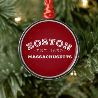 Boston Massachusetts Metal Tree Decoration