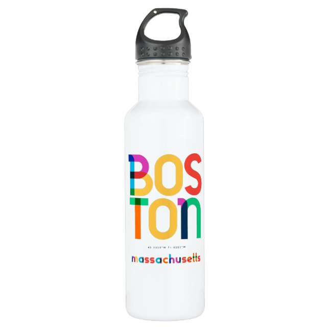 Boston Massachusetts Mid Century, Pop Art, 710 Ml Water Bottle (Front)