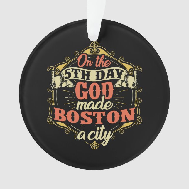 Boston Massachusetts Ornament (Front)