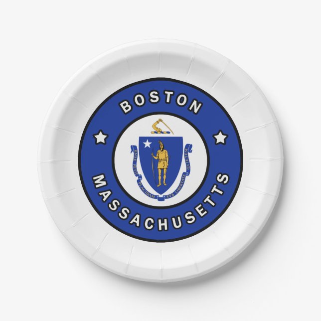 Boston Massachusetts Paper Plate (Front)