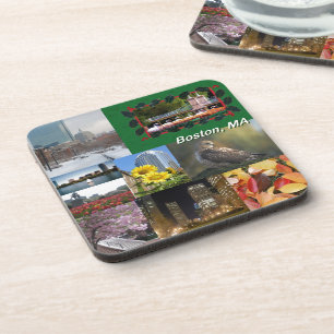 Boston, Massachusetts Photo Collage Coaster