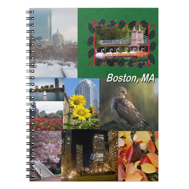 Boston, Massachusetts Photo Collage Notebook (Front)