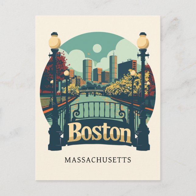 Boston Massachusetts Postcard (Front)