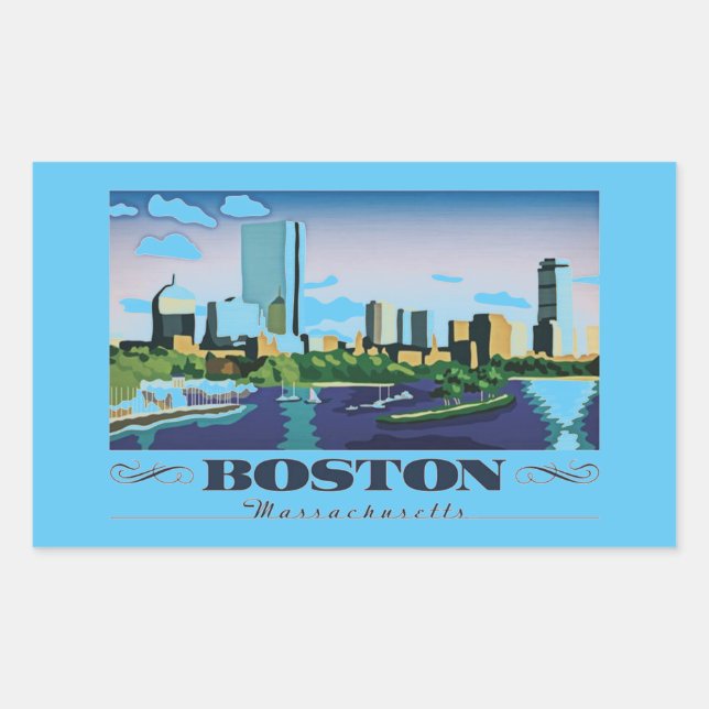 Boston, Massachusetts Rectangular Sticker (Front)