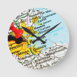 Boston, Massachusetts Round Clock