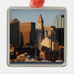Boston, Massachusetts skyline 5 Metal Tree Decoration