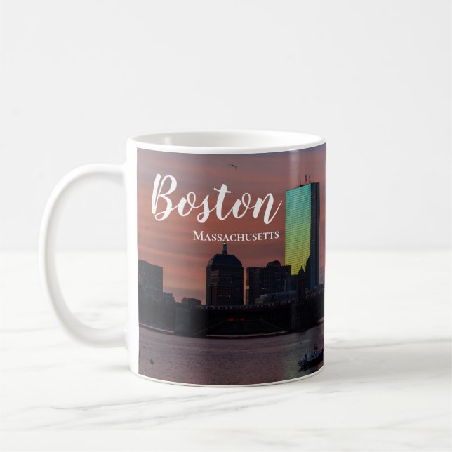 Boston Massachusetts Skyline Coffee Mug (Left)