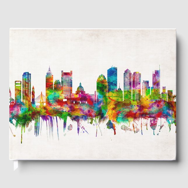 Boston Massachusetts Skyline Guest Book (Front)