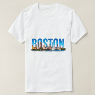 Boston Massachusetts Skyline Historic Travel T-Shirt