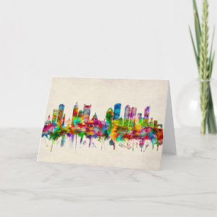 Boston Massachusetts Skyline Holiday Card