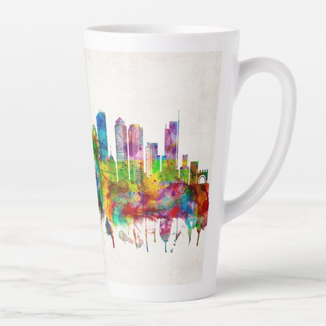 Boston Massachusetts Skyline Latte Mug (Right)