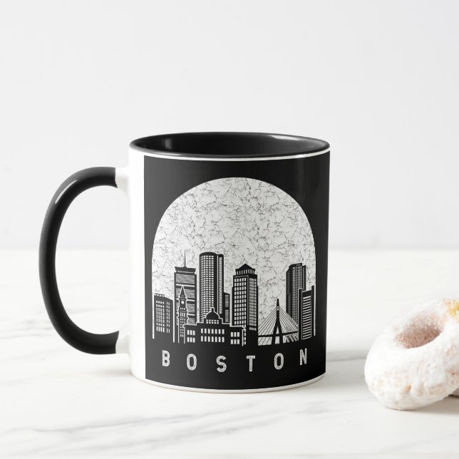 Boston Massachusetts Skyline Mug (With Donut)
