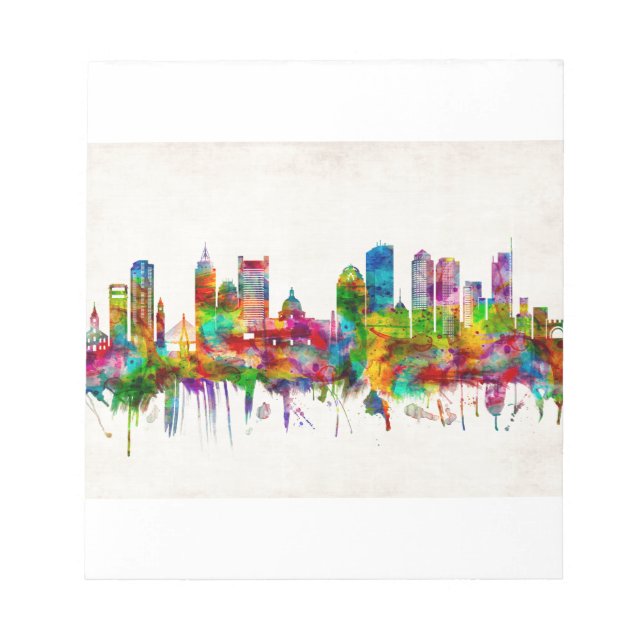 Boston Massachusetts Skyline Notepad (Front)