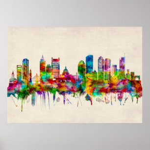 Boston Massachusetts Skyline Poster