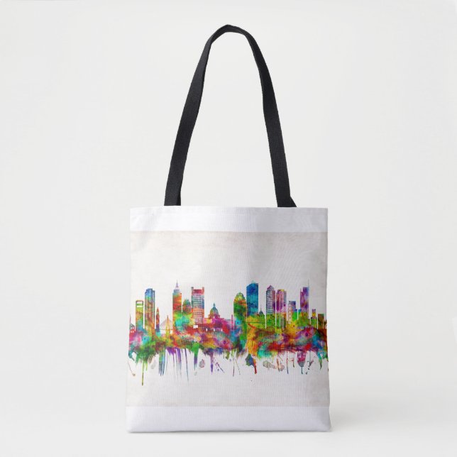 Boston Massachusetts Skyline Tote Bag (Front)