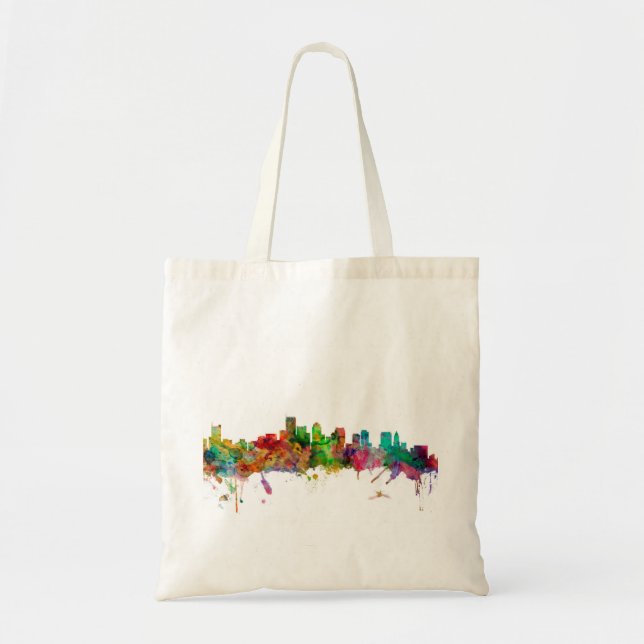 Boston Massachusetts Skyline Tote Bag (Front)