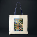 Boston Massachusetts Skyline Travel Art Vintage Tote Bag<br><div class="desc">Boston retro vector travel design. From walking the Freedom Trail and exploring Fenway Park to enjoying the North End’s cuisine,  Boston offers a rich mix of culture,  history,  and charm.</div>