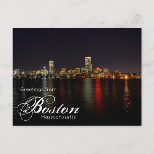 Boston Massachusetts Skyline Waterfront Postcard