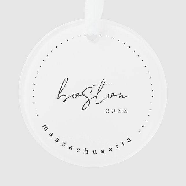 Boston, Massachusetts Travel United States Simple Ornament (Front)