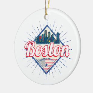 Boston Massachusetts United States Vintage USA Ceramic Tree Decoration