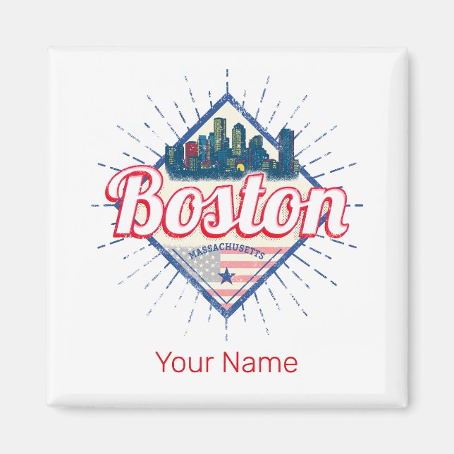 Boston Massachusetts United States Vintage USA Magnet (Front)