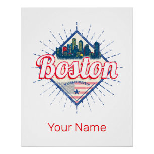 Boston Massachusetts United States Vintage USA Poster