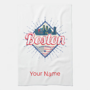 Boston Massachusetts United States Vintage USA Tea Towel