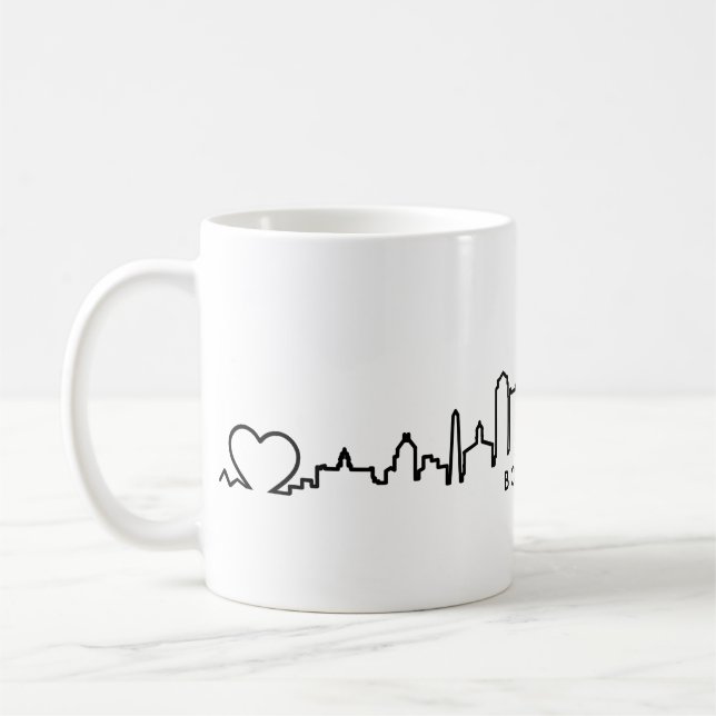 BOSTON Massachusetts USA City Skyline Silhouette Coffee Mug (Left)