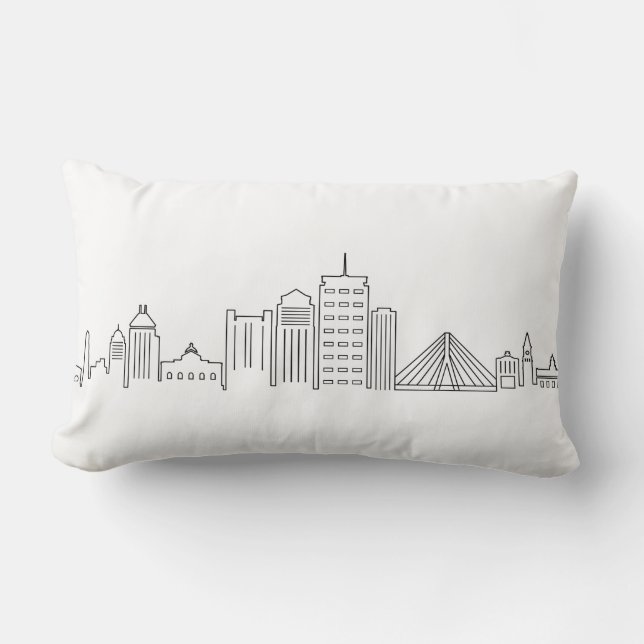 BOSTON Massachusetts USA City Skyline Silhouette Lumbar Cushion (Front)