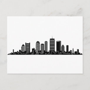 BOSTON Massachusetts USA City Skyline Silhouette Postcard