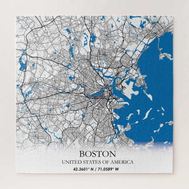 Boston Massachusetts USA Travel City Map Jigsaw Puzzle (Vertical)