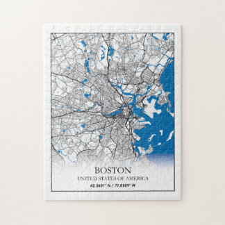 Boston Massachusetts USA Travel City Map Jigsaw Puzzle