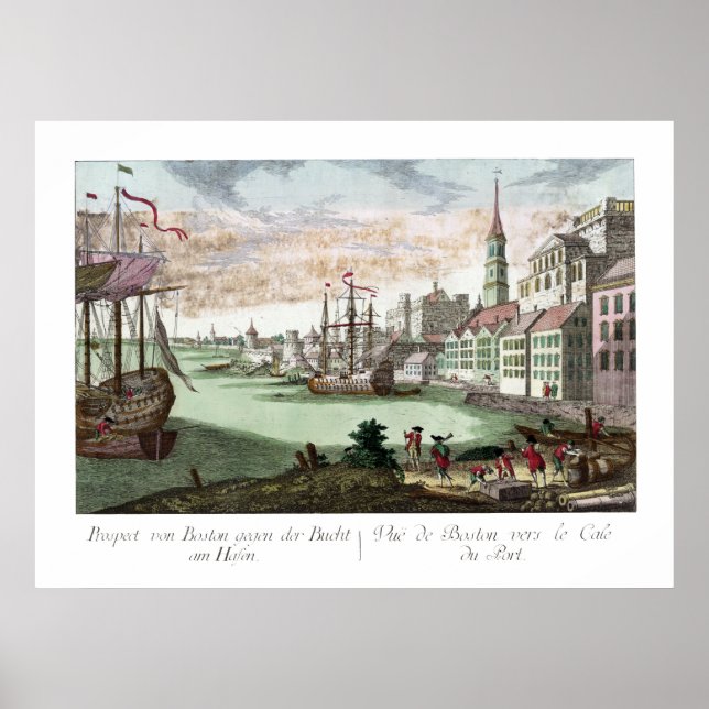 Boston Massachusetts View from Bay VINTAGE Poster (Front)