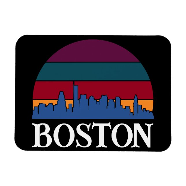 Boston Massachusetts Vintage Cityscape Photo Magnet (Horizontal)