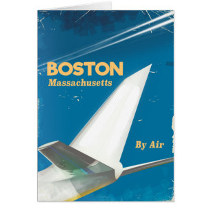 Boston Massachusetts vintage flight poster