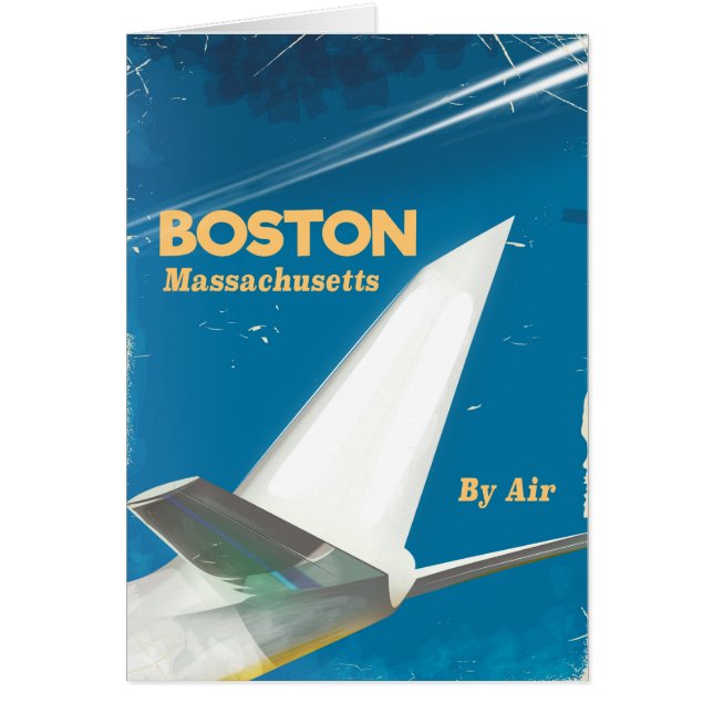 Boston Massachusetts vintage flight poster (Front)
