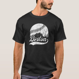 Boston Massachusetts Vintage Skyline Apparel T-Shirt