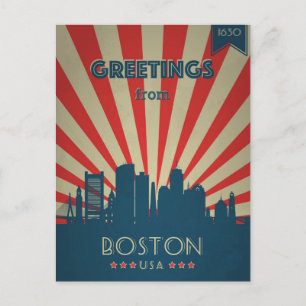 Boston Massachusetts Vintage Travel advertising  Postcard