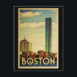 Boston Massachusetts Vintage Travel Postcard<br><div class="desc">Boston Massachusetts design in Vintage Travel style featuring the Boston Harbour with skyline view.</div>