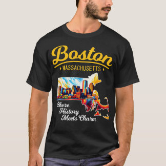 Boston Massachusetts Where History Meets Charm 1 T-Shirt