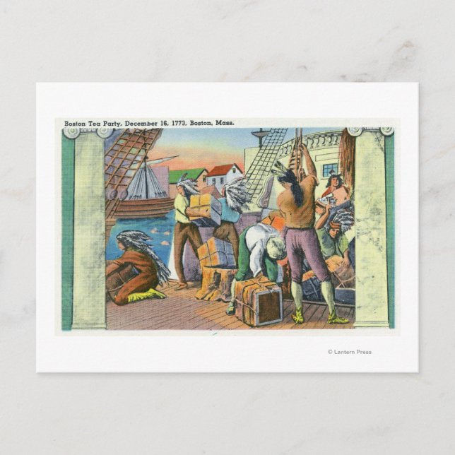 Boston, MassachusettsBoston Tea Party Scene Postcard (Front)