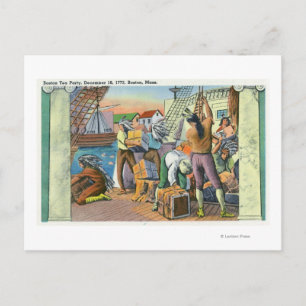Boston, MassachusettsBoston Tea Party Scene Postcard
