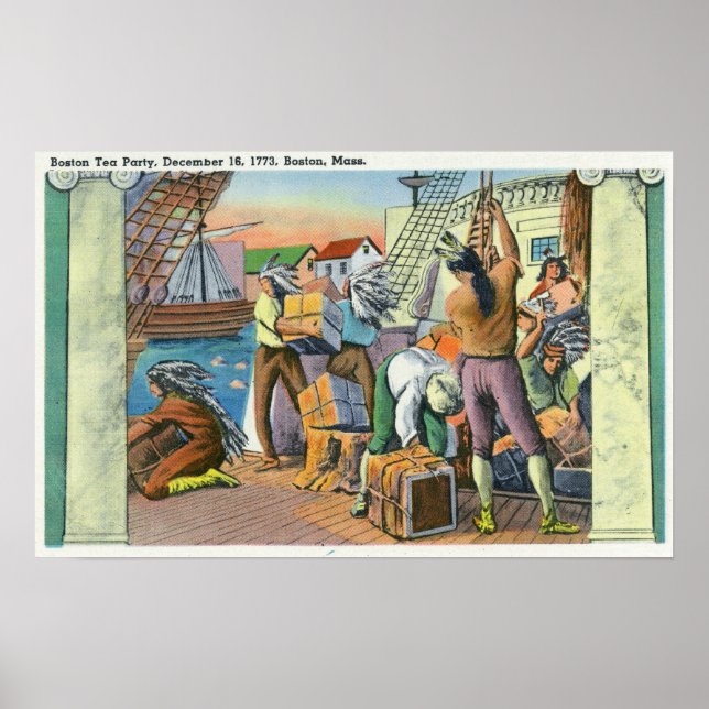 Boston, MassachusettsBoston Tea Party Scene Poster (Front)