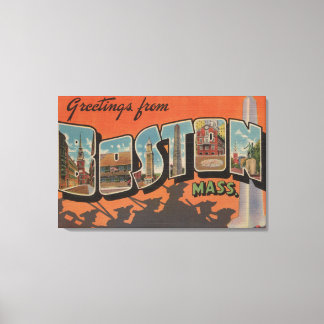 Boston, MassachusettsLarge Letter Scenes 2 Canvas Print