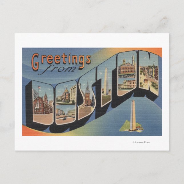 Boston, MassachusettsLarge Letter Scenes 2 Postcard (Front)