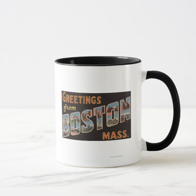 Boston, MassachusettsLarge Letter Scenes 3 Mug (Right)