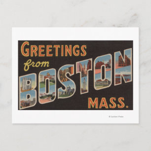Boston, MassachusettsLarge Letter Scenes 3 Postcard