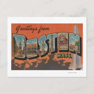 Boston, MassachusettsLarge Letter Scenes Postcard