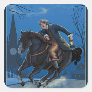 Boston, MassachusettsPaul Revere's Ride Square Sticker