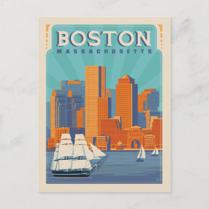 Boston, Massachussetts   Save the Date Announcement Postcard